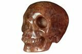 Realistic, Carved Strawberry Quartz Crystal Skull #150984-2